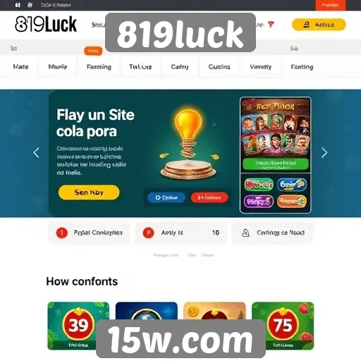 Análise da interface do usuário no site 819luck